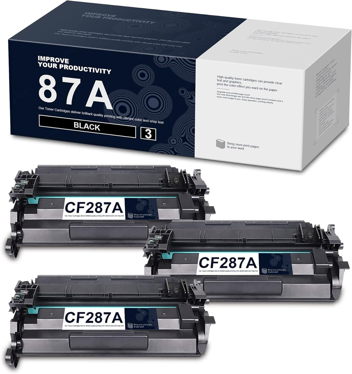 Compatible Toner Cartridges Replacement Black 3-Pack Z546