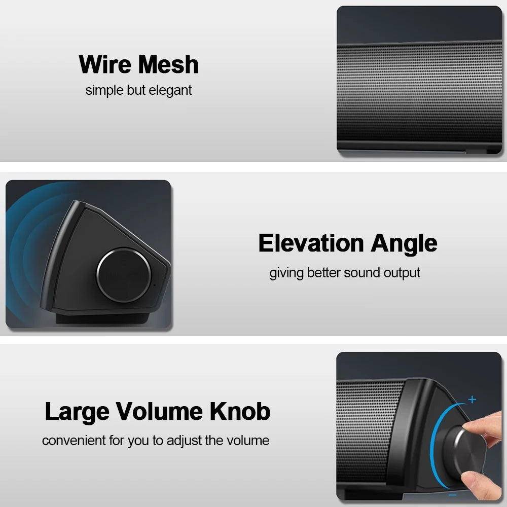 Computer Speakers Wired Soundbar with HiFi Sound W612