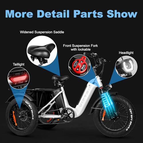 Electric Trike 20" Fat Tire 750W 48V 31.5Ah Removable Dual Battery 3 Wheel Electric Bicycle with Large Basket G497172