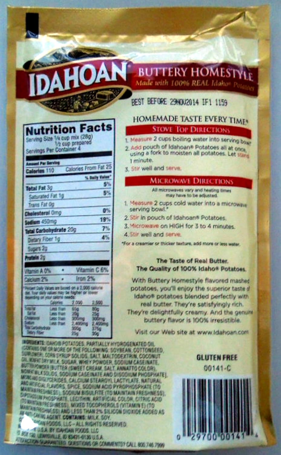 Buttery Homestyle Mashed Potatoes 3 Pack 4 OZ P87331