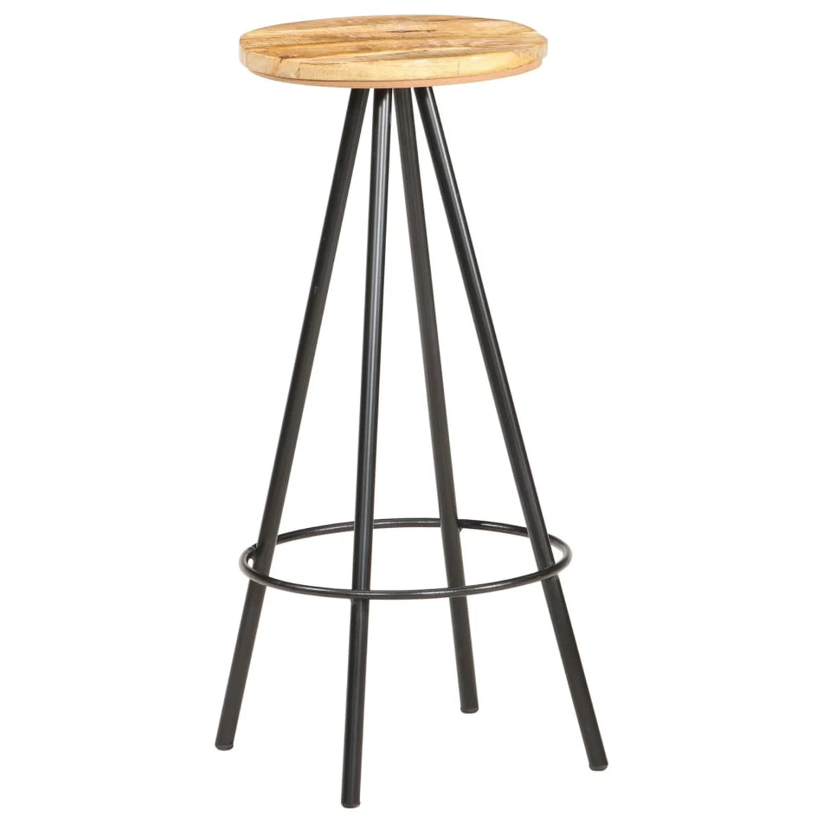 2 pcs Rough Mango Wood Bar Stools Y75035