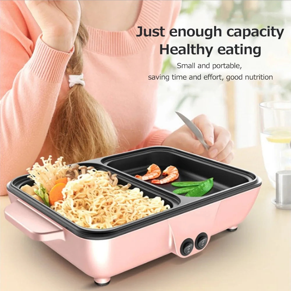 Electric Grill Pan 2 Speed 1200W Multifunctional Hot Pot Barbecue Machine D562024
