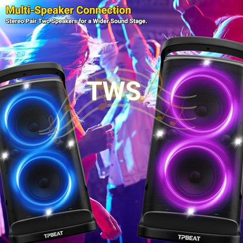 Portable Bluetooth Party Speaker 160W Deep Bass with Led Light Show A732