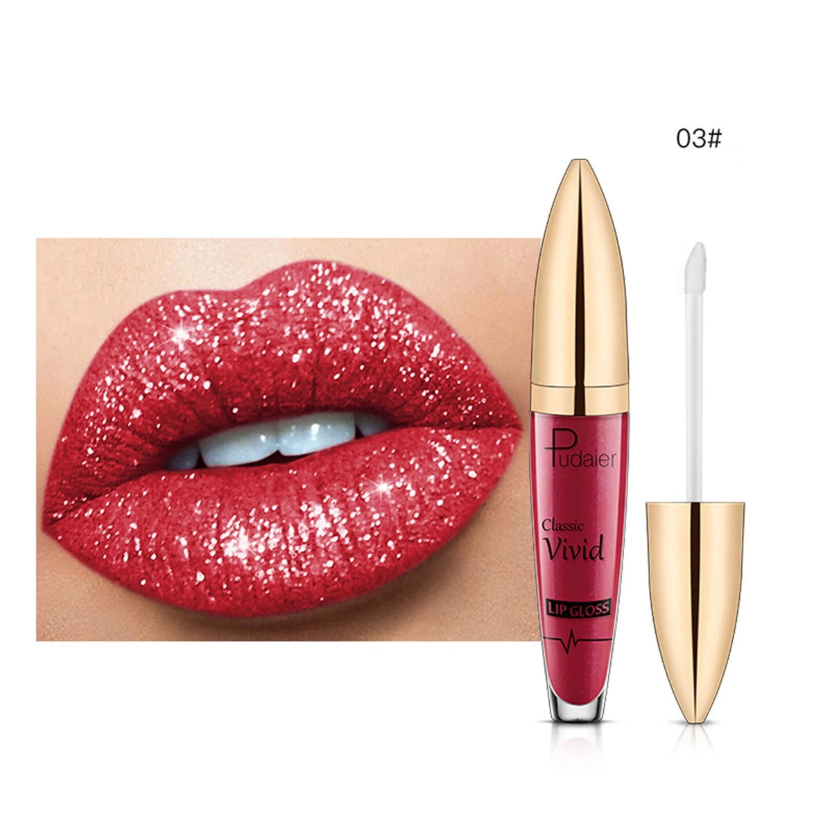 Shiny Long Lasting Glitter Lipstick, 5ml F1734