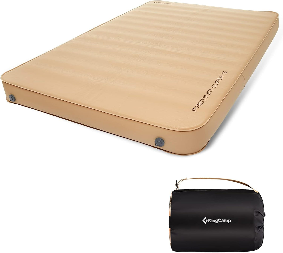 Queen Size Double Self Inflating Sleeping Pad with R Value 9.5, Grey P292283