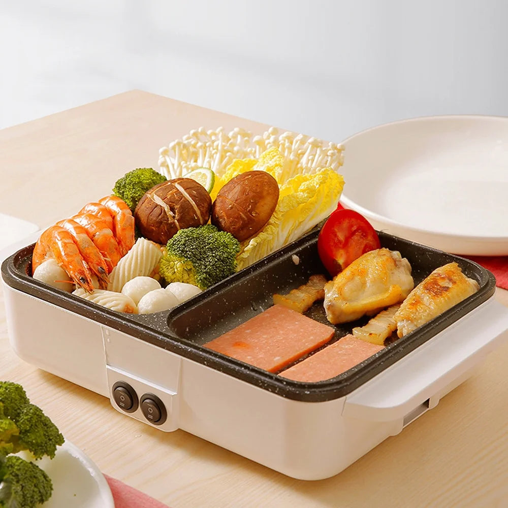 Electric Grill Pan 2 Speed 1200W Multifunctional Hot Pot Barbecue Machine D562024