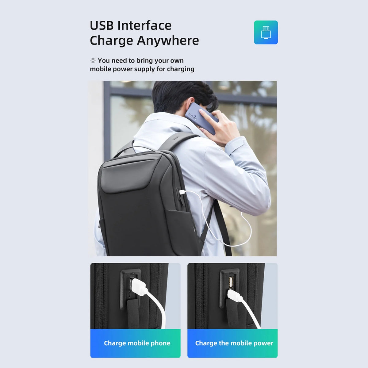 Waterproof Multi-layer Backpack with Laptop Interlayer I19190