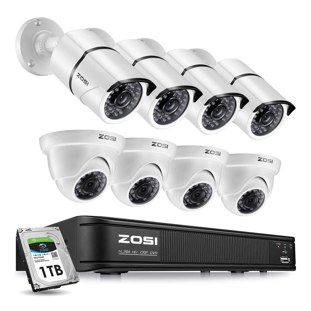 720p HD-TVI 8 Channel Security Camera System with 1TB Hard Drive B186286