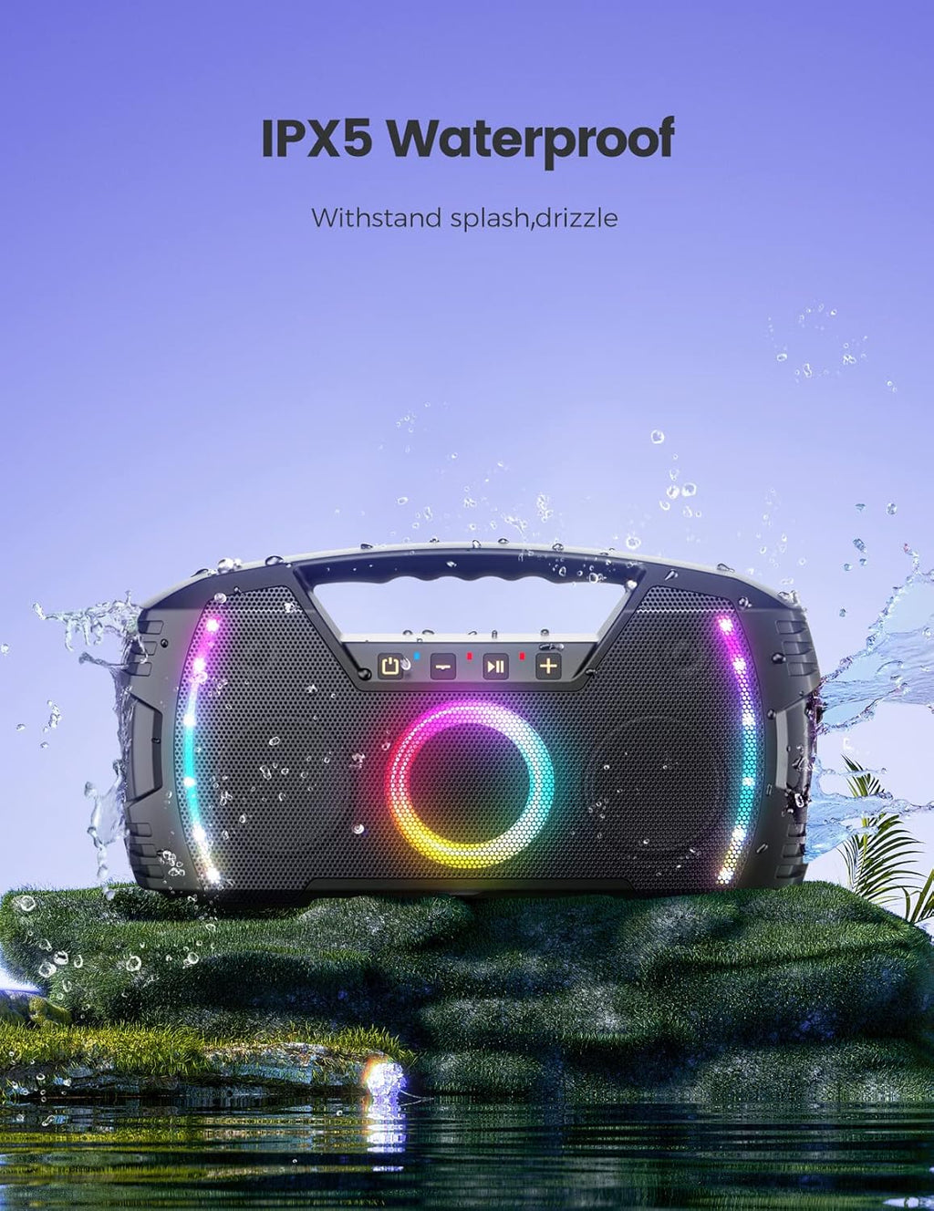Portable Bluetooth Speaker with IPX5 Waterproof J1216