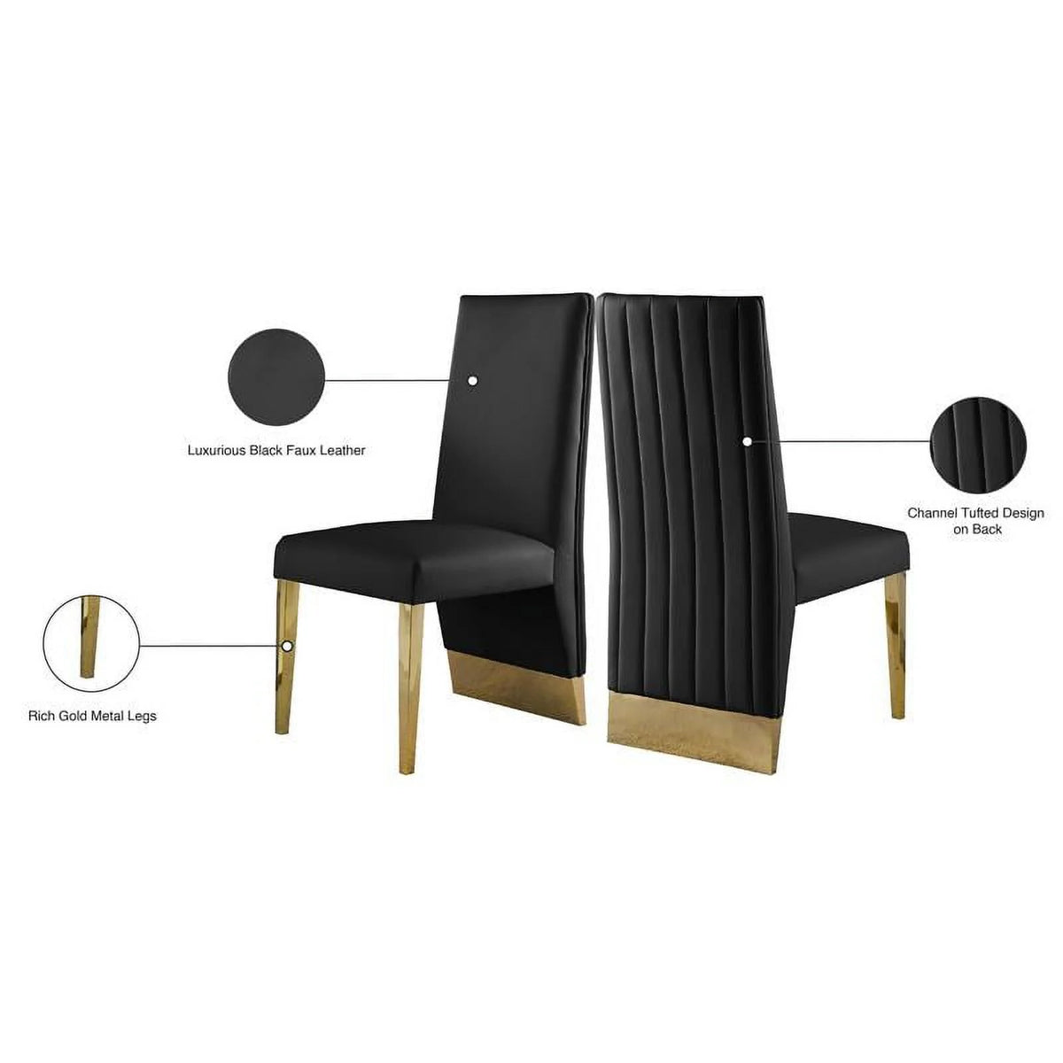 Black Dining Chair Set of 2 S97092