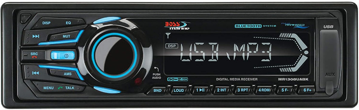 Marine Radio Receiver with Bluetooth USB Weatherproof Digital Media MP3 Player AM/FM M6943
