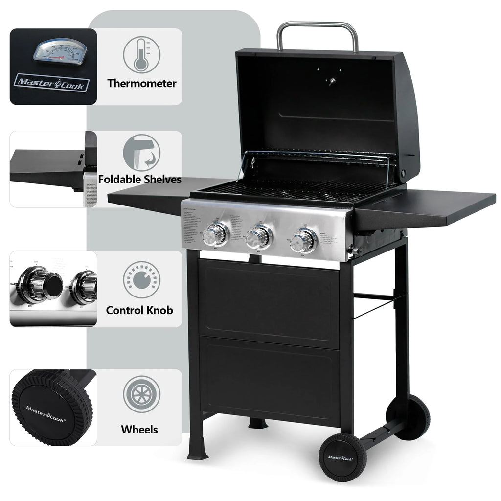 3 Burner Stainless Steel Propane Gas Grill R657