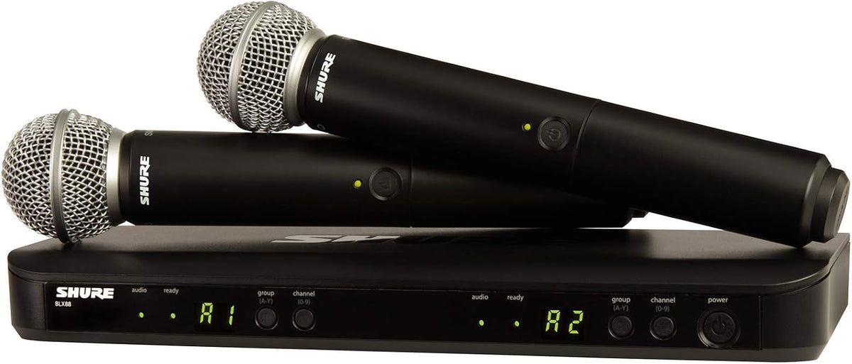 Dual Channel Wireless Microphone System with 2 Handheld Vocal Mics M68574