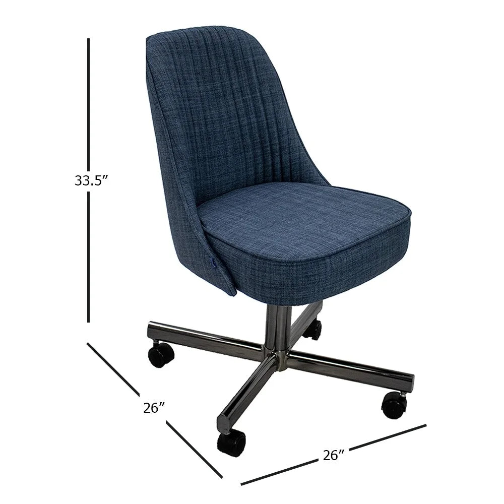Fabric Upholstered Caster Chair Set of 2 E1998
