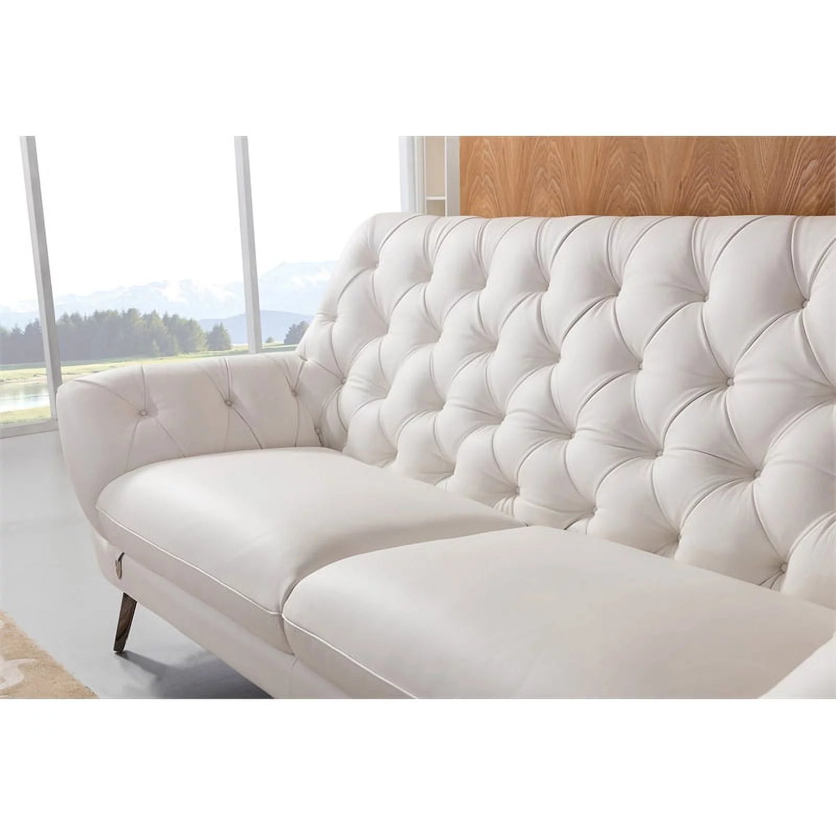 White Italian Leather Sofa Z37949