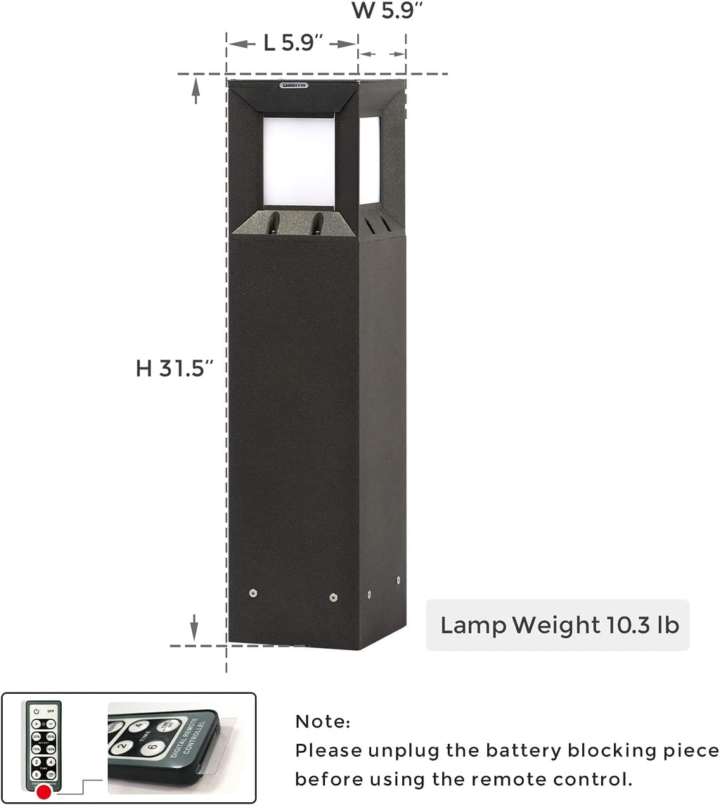 Solar IP54 Waterproof 3000K LED 32 Inches Outdoor Bollard Light B206935