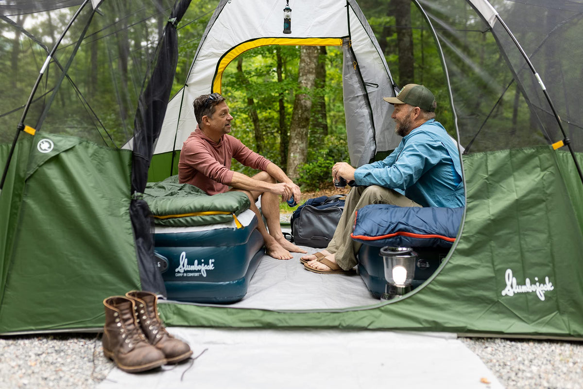 Beige/Green 8 Person Hybrid Dome Family Camping Tent A3739