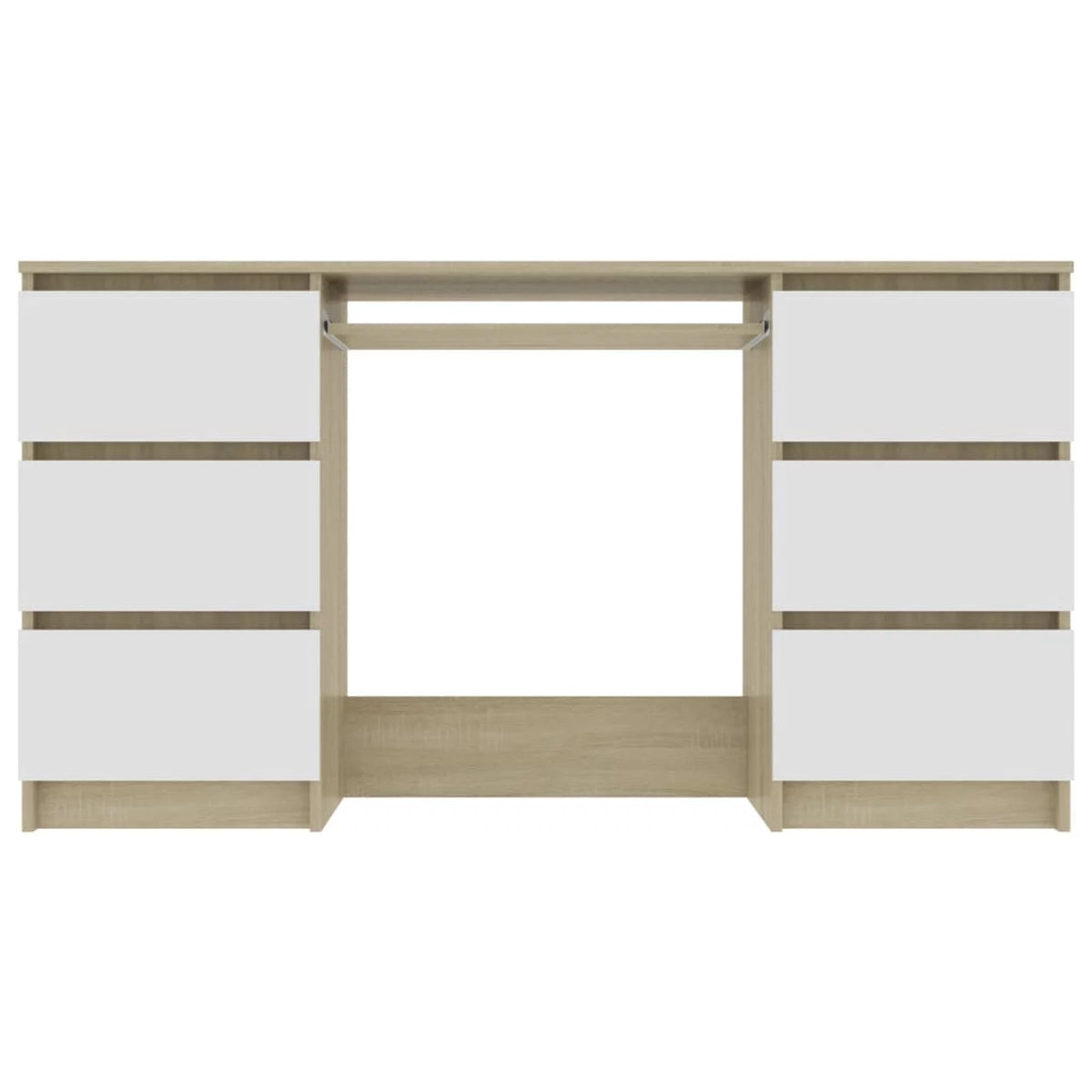 White Computer Desk with 6 Drawers M5313