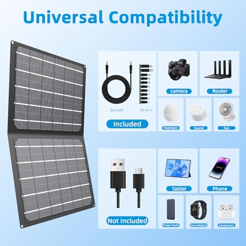 100W Foldable Solar Panel with Kickstand D349