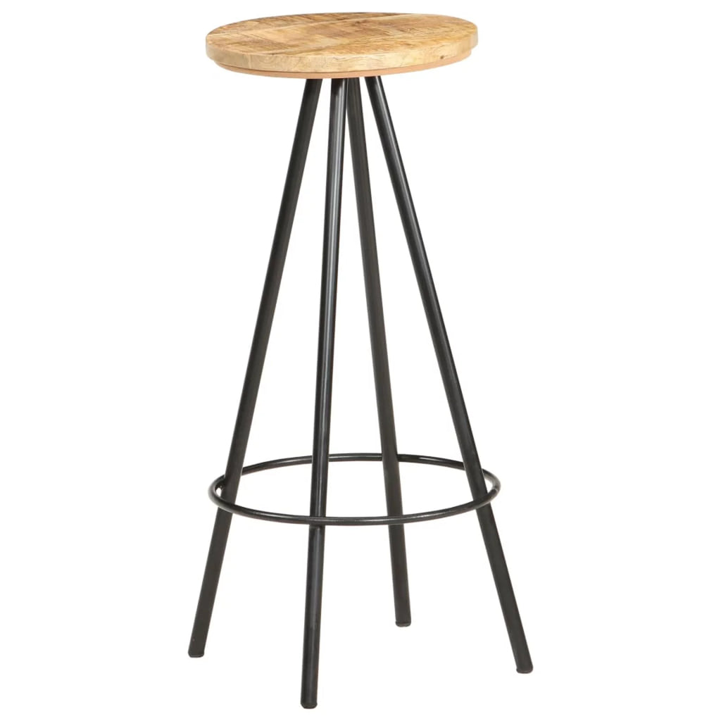 2 pcs Rough Mango Wood Bar Stools Y75035