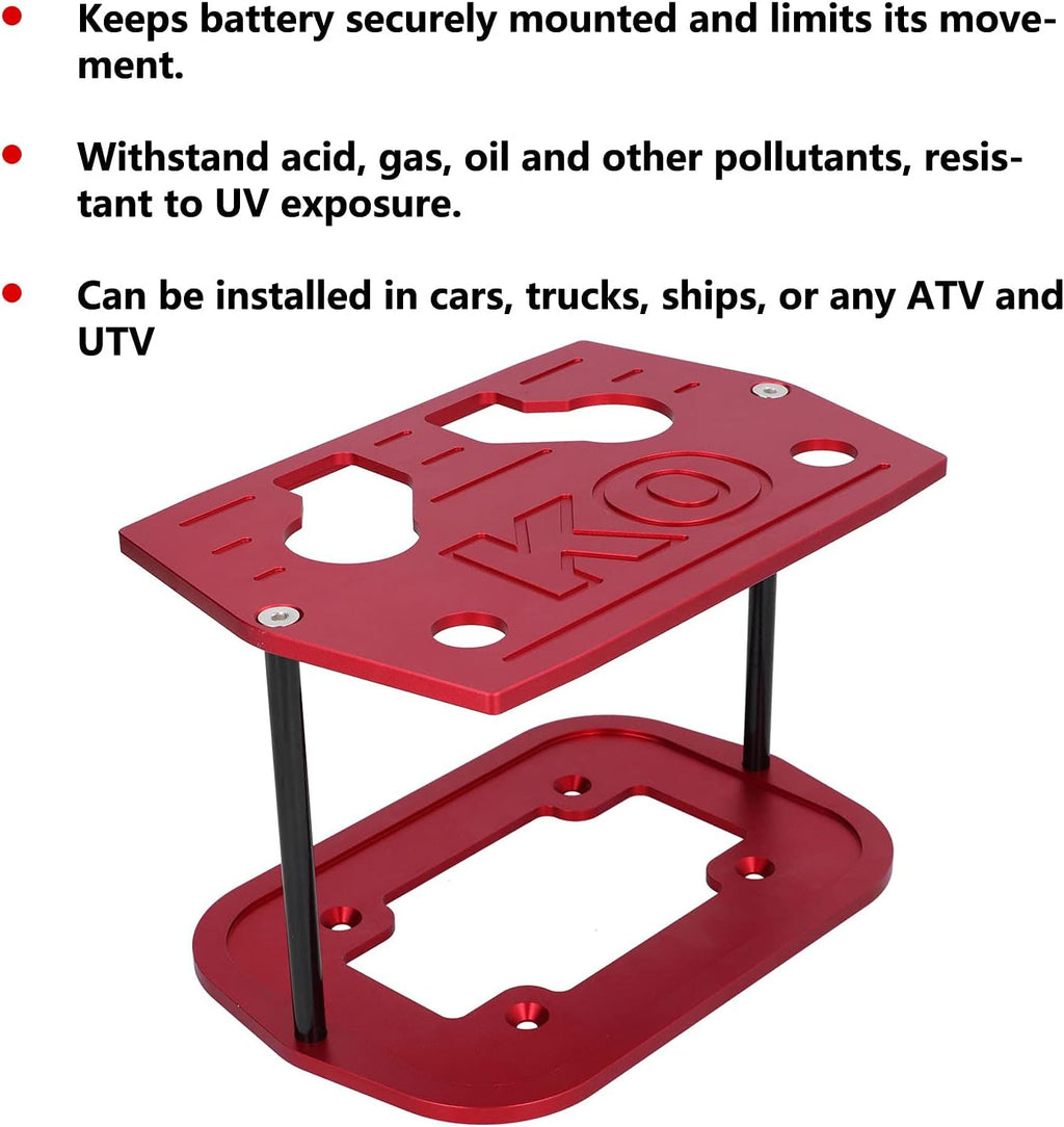 Battery Hold Down Tray Bracket Aluminum Red Pack of 2 Z25952