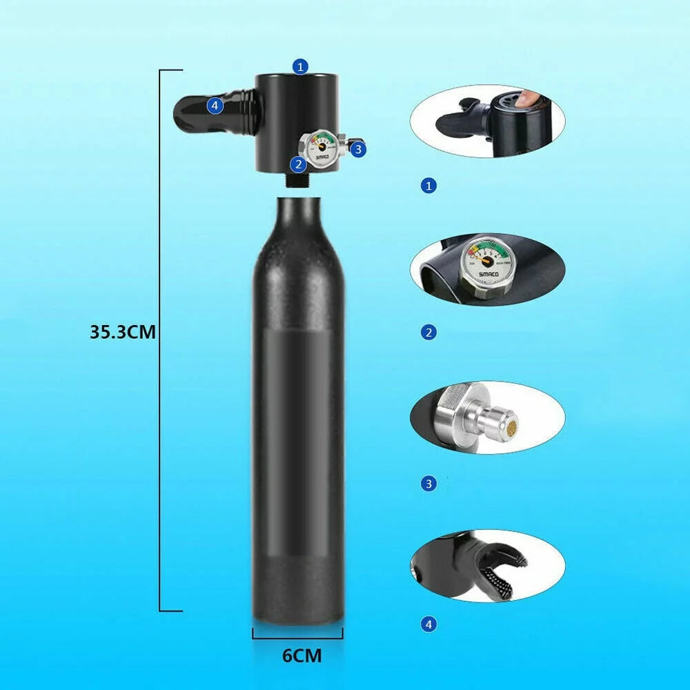 Mini Scuba Tank Diving Equipment Kit with 0.5L Oxygen Tank P78397