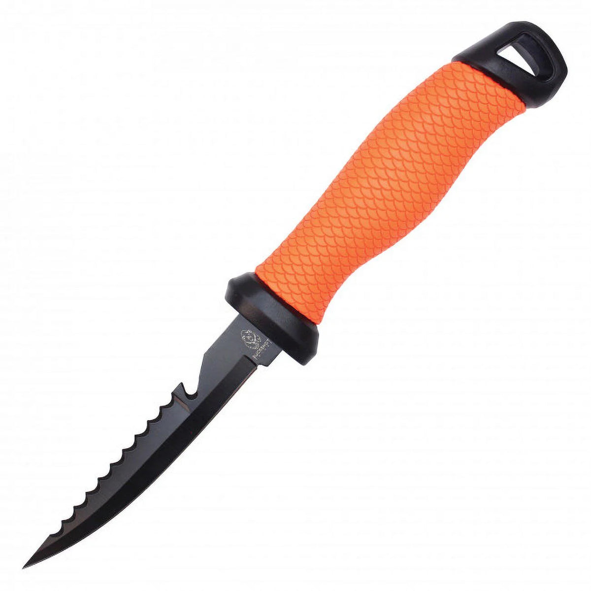 10.5" Gut Hook Filet Knife Orange Handle with Black Sheath M420
