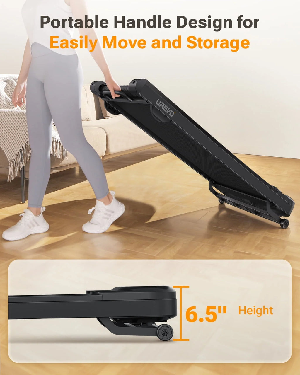 2 in 1 Under Desk Treadmill with Remote Control W373