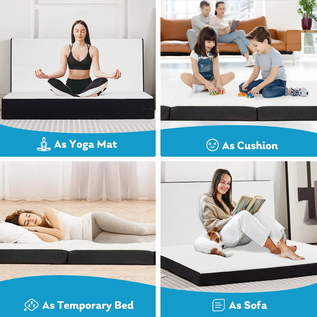 4-inch Tri Folding Memory Mattress with Removable Cover N5823