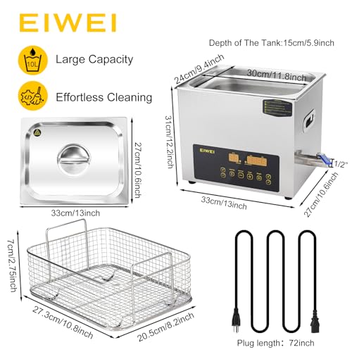 3L Ultrasonic Cleaner Stainless Steel with Heater Timer F223866