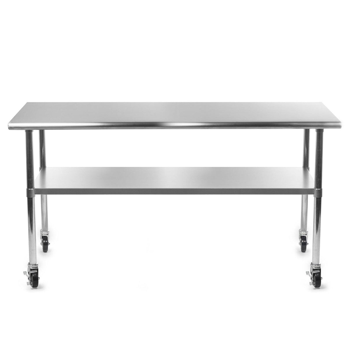Stainless Steel Commercial Kitchen Prep & Work Table with 4 Casters P797683