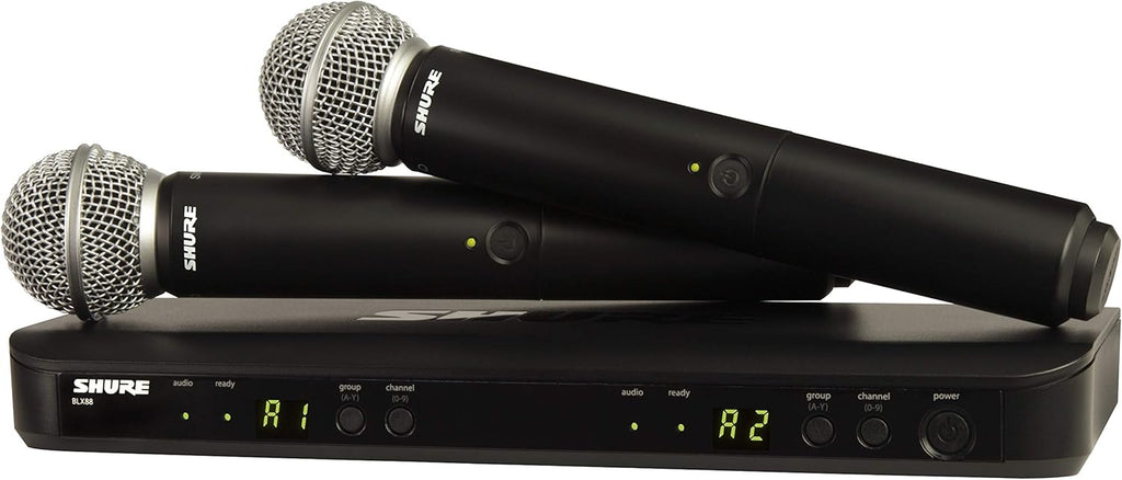 Dual Channel Wireless Microphone System with 2 Handheld Vocal Mics M68574