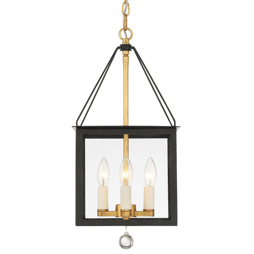 4-Light Black Antique Gold Lantern C455