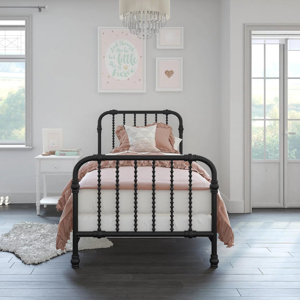 Twin Black Metal Bed U3681