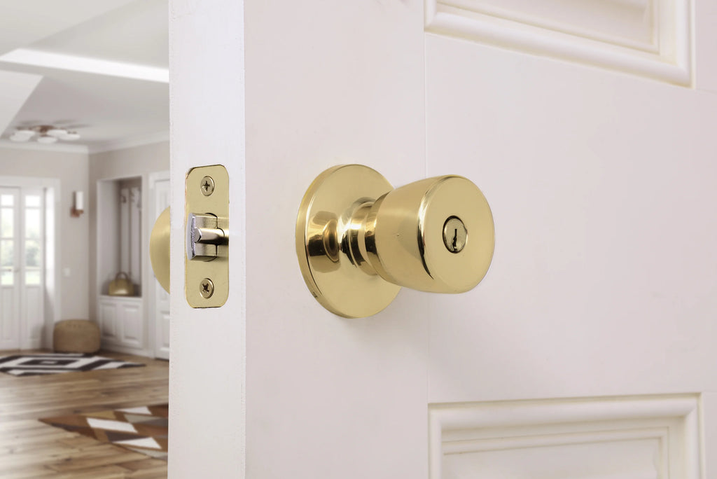 Keyed Entry Stainless Steel Tulip Doorknob Twin Pack Y244641