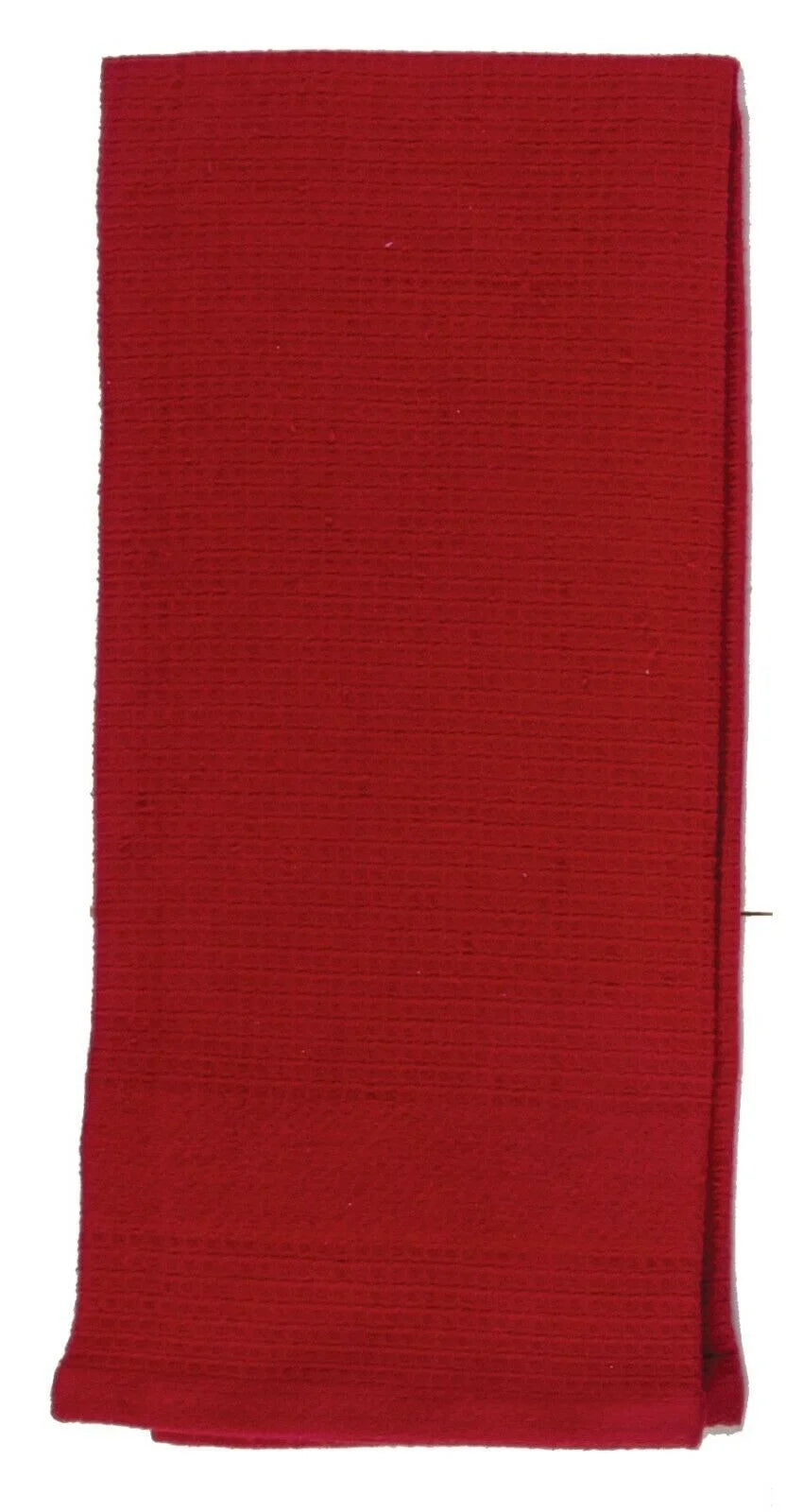 Set of 2 Red Textured Waffle Terry Kitchen Towels X72412