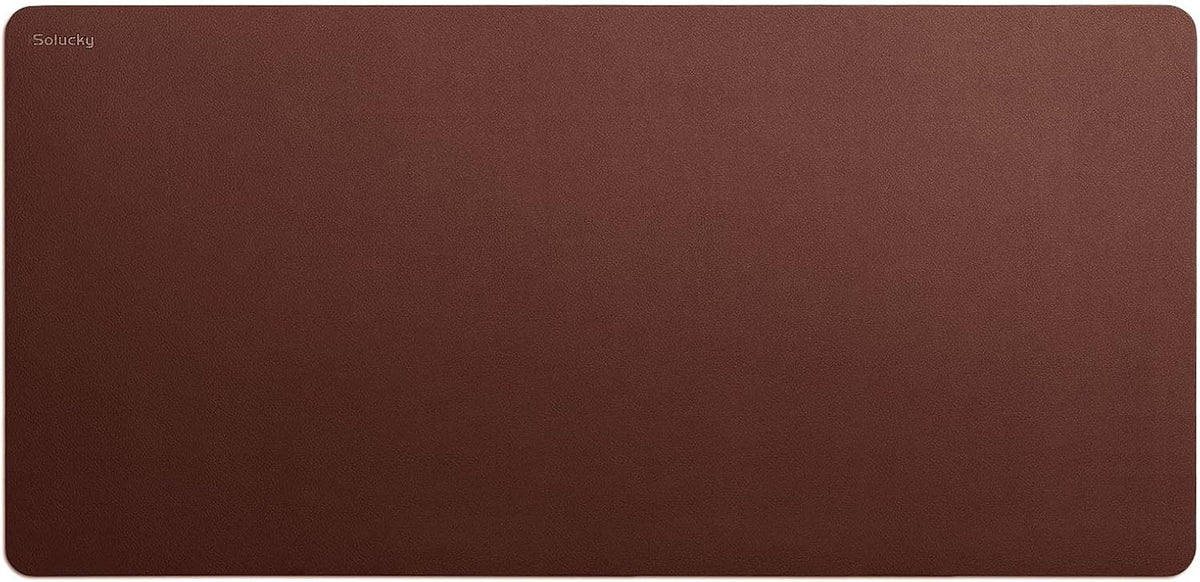 Leather Desk Pad Protector, Non Slip, 34 x 16 Inches, Dark Brown, Pack of 2 B790