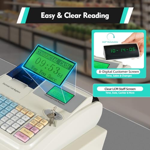 Black Grey Cash Register with Cash and Coin Drawer M92952