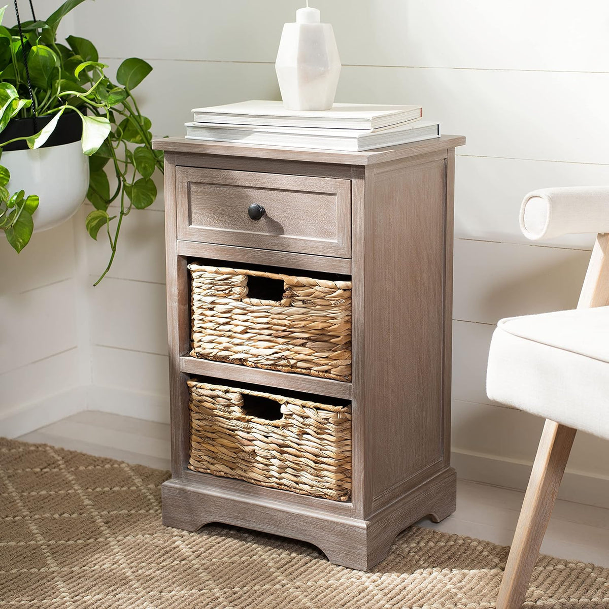 Vintage Grey Side Storage Table D825
