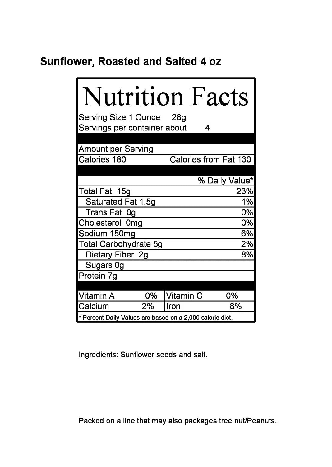 Roasted Salted Sunflower Seeds 38 Oz U535900