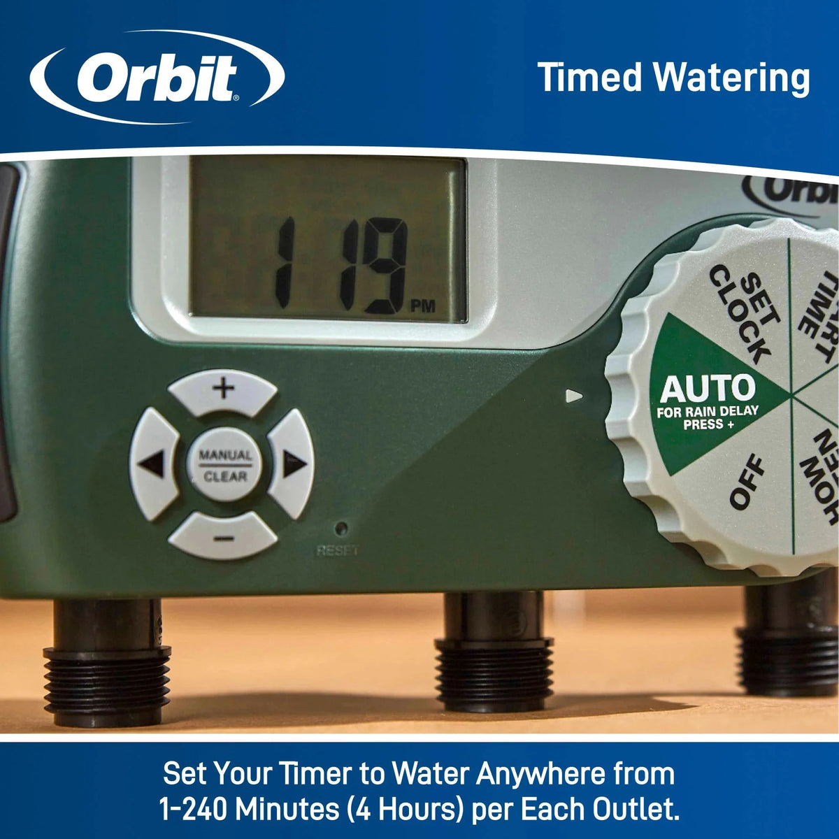 3-Outlet Programmable Hose Faucet Timer G56594
