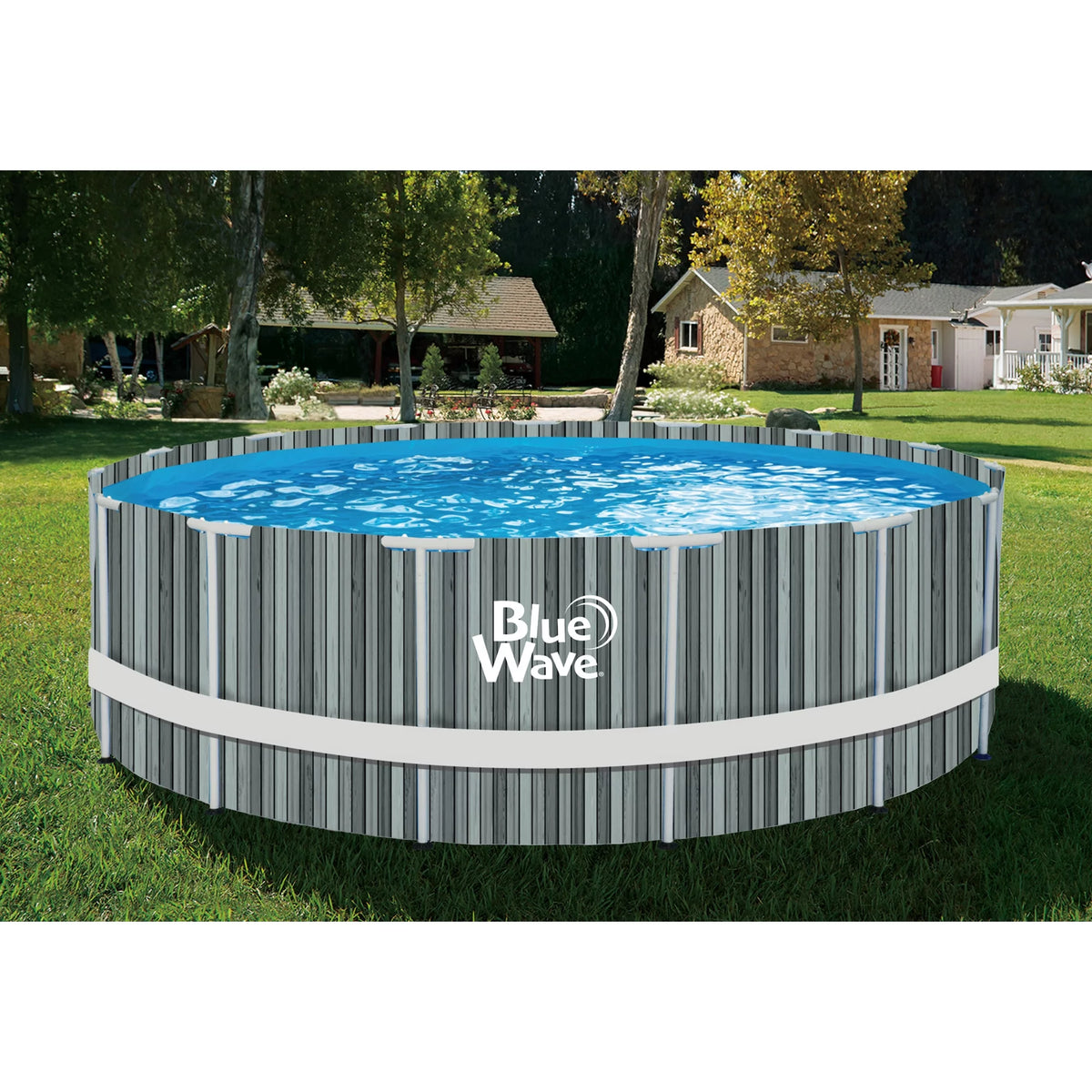 15-ft Round 48-in Deep Above Ground Swimming Pool with Cover I884