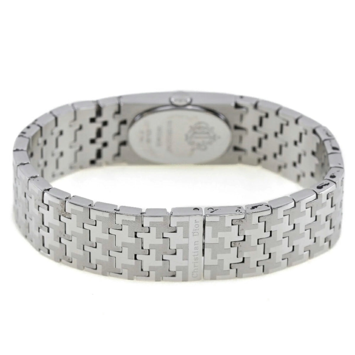 Pre-Owned Stainless Steel Swiss Made Silver Quartz Analog Display Black Dial Ladies Watch T1410