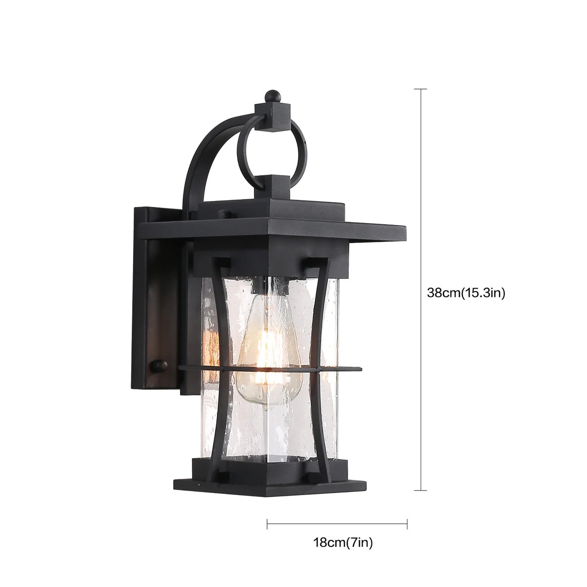 Waterproof Wall Sconce Light Fixture with Clear Glass Shade C94895