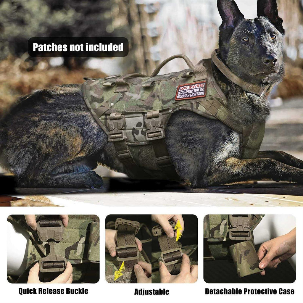 Adjustable Padded Tactical Dog Harness I59380