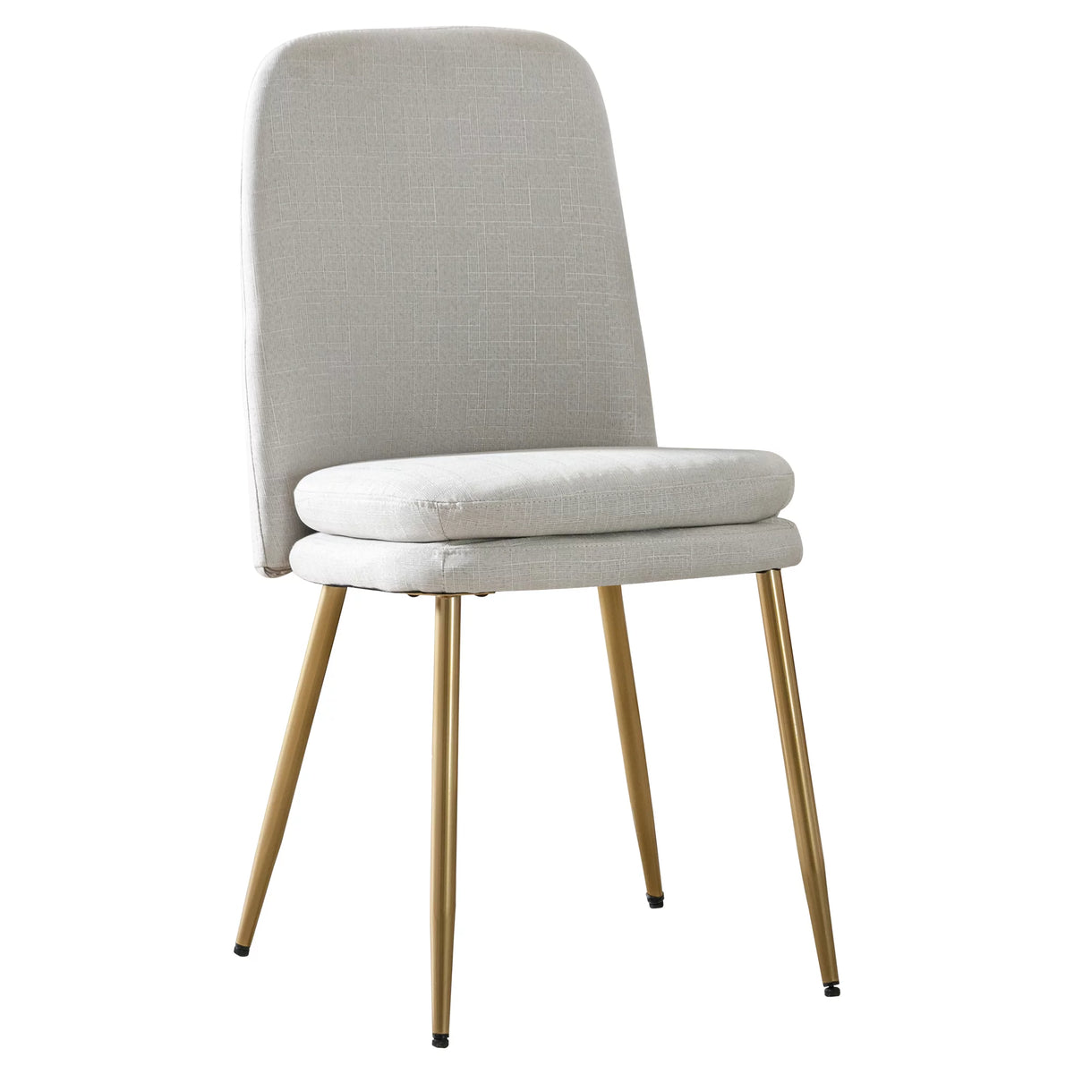 Set of 2 Beige Upholstered Dining Chairs with Metal Legs I371