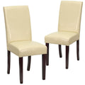 2 Pk. Ivory Leather Parsons Chair M476