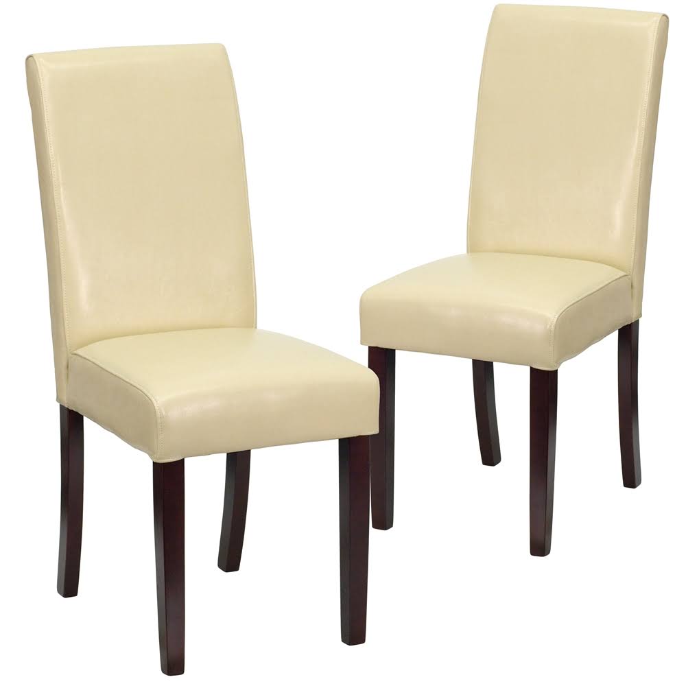 2 Pk. Ivory Leather Parsons Chair M476