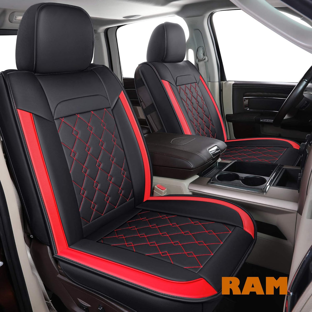 Black 2 pcs Ram Seat Covers Z675