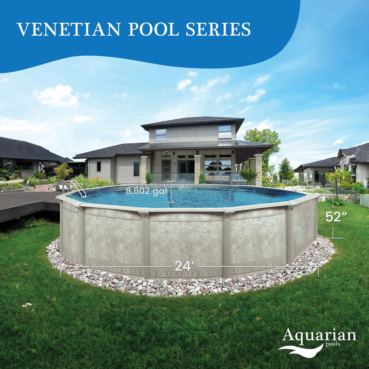Khaki Round Above Ground Swimming Pool O604